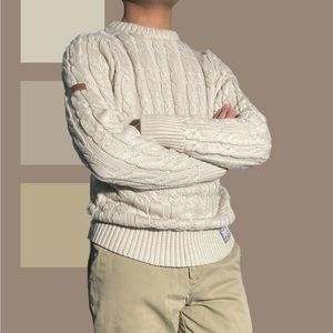 Jacob Knit / Superdry heavy weight beige men's sweater